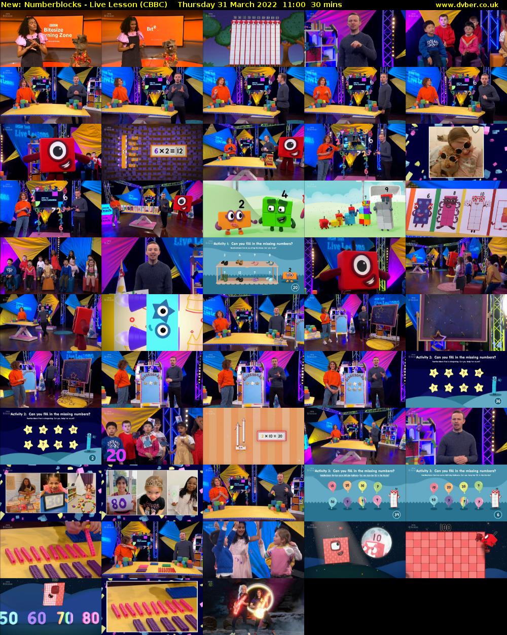 Numberblocks - Live Lesson (CBBC) Thursday 31 March 2022 11:00 - 11:30