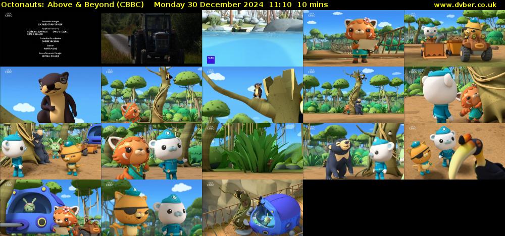 Octonauts: Above & Beyond (CBBC) Monday 30 December 2024 11:10 - 11:20