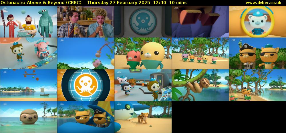 Octonauts: Above & Beyond (CBBC) Thursday 27 February 2025 12:40 - 12:50