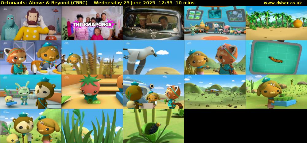Octonauts: Above & Beyond (CBBC) Wednesday 25 June 2025 12:35 - 12:45