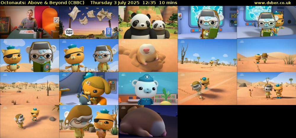 Octonauts: Above & Beyond (CBBC) Thursday 3 July 2025 12:35 - 12:45