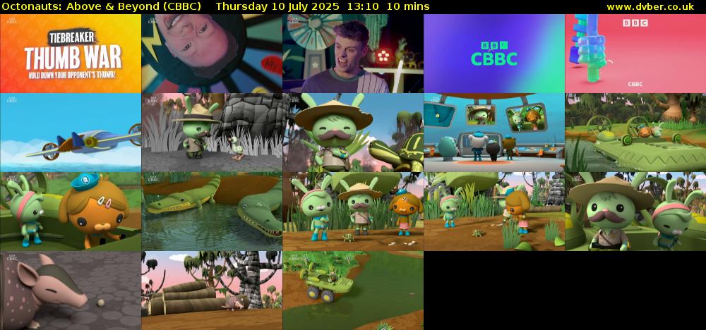 Octonauts: Above & Beyond (CBBC) Thursday 10 July 2025 13:10 - 13:20