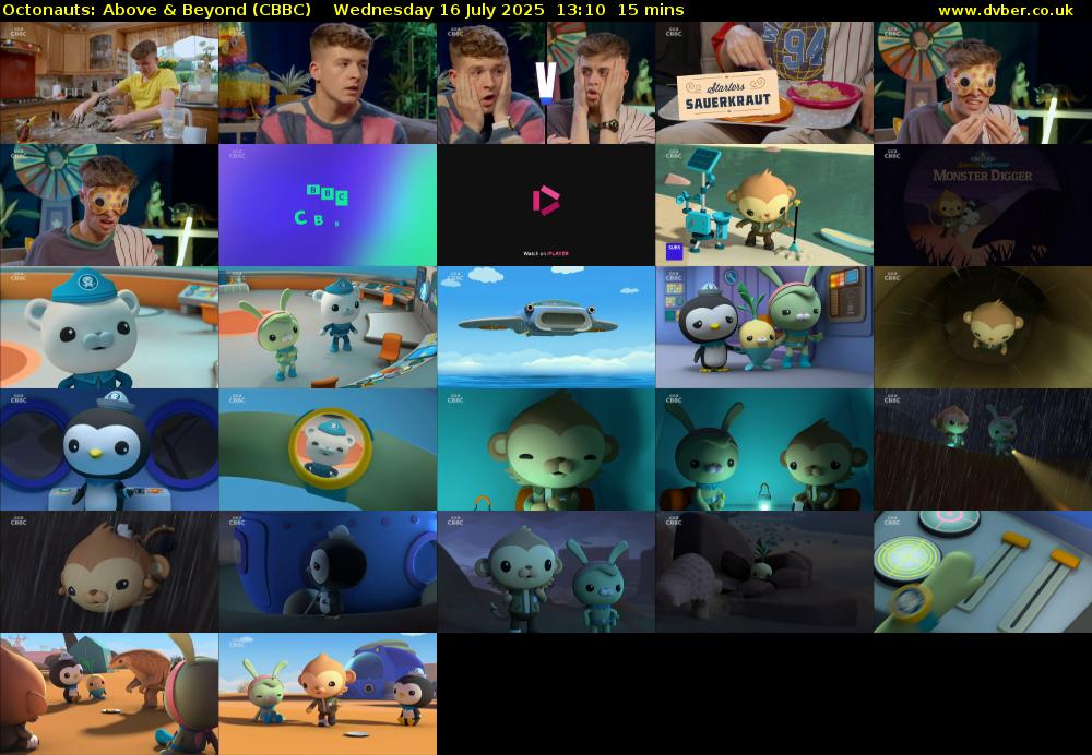 Octonauts: Above & Beyond (CBBC) Wednesday 16 July 2025 13:10 - 13:25
