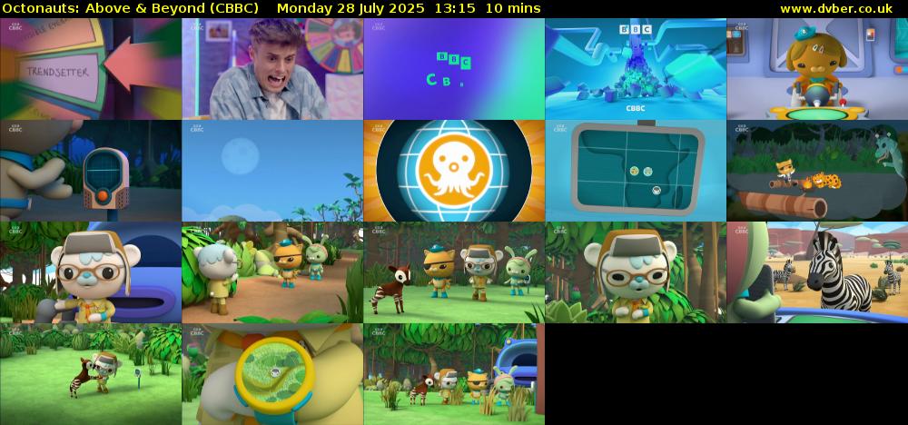 Octonauts: Above & Beyond (CBBC) Monday 28 July 2025 13:15 - 13:25