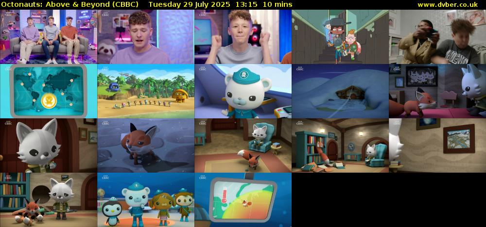 Octonauts: Above & Beyond (CBBC) Tuesday 29 July 2025 13:15 - 13:25