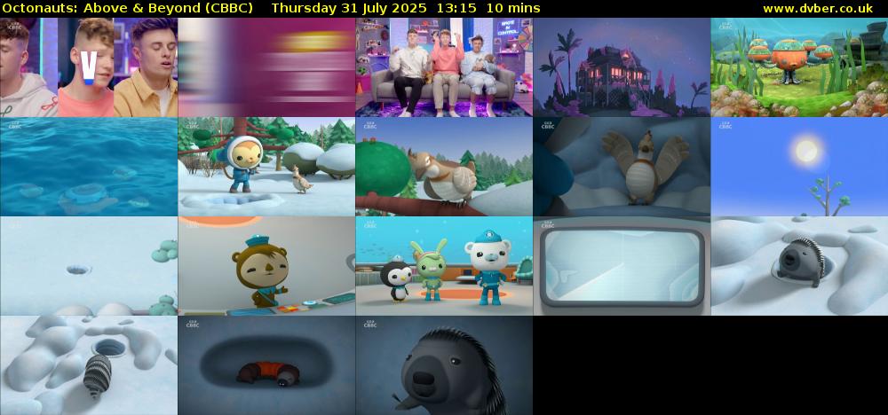 Octonauts: Above & Beyond (CBBC) Thursday 31 July 2025 13:15 - 13:25