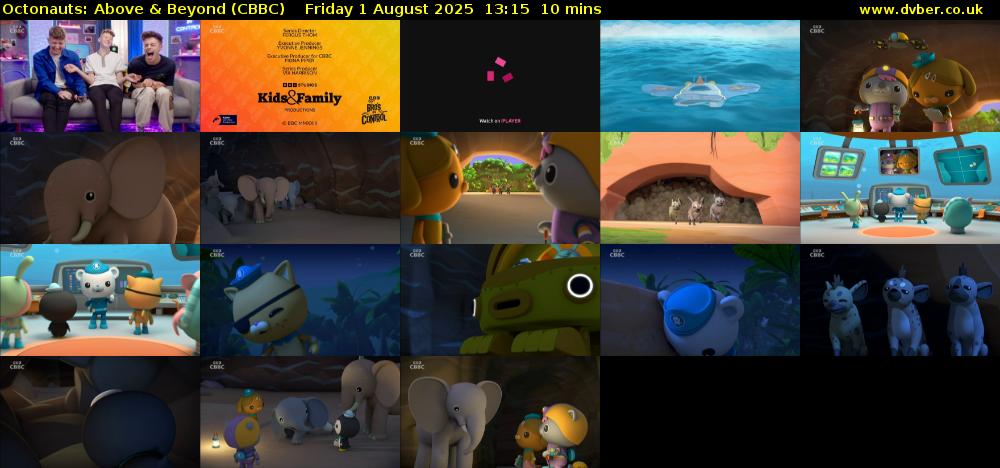 Octonauts: Above & Beyond (CBBC) Friday 1 August 2025 13:15 - 13:25
