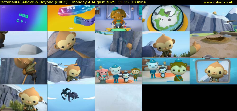 Octonauts: Above & Beyond (CBBC) Monday 4 August 2025 13:15 - 13:25