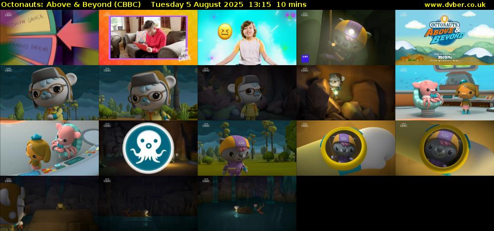 Octonauts: Above & Beyond (CBBC) Tuesday 5 August 2025 13:15 - 13:25