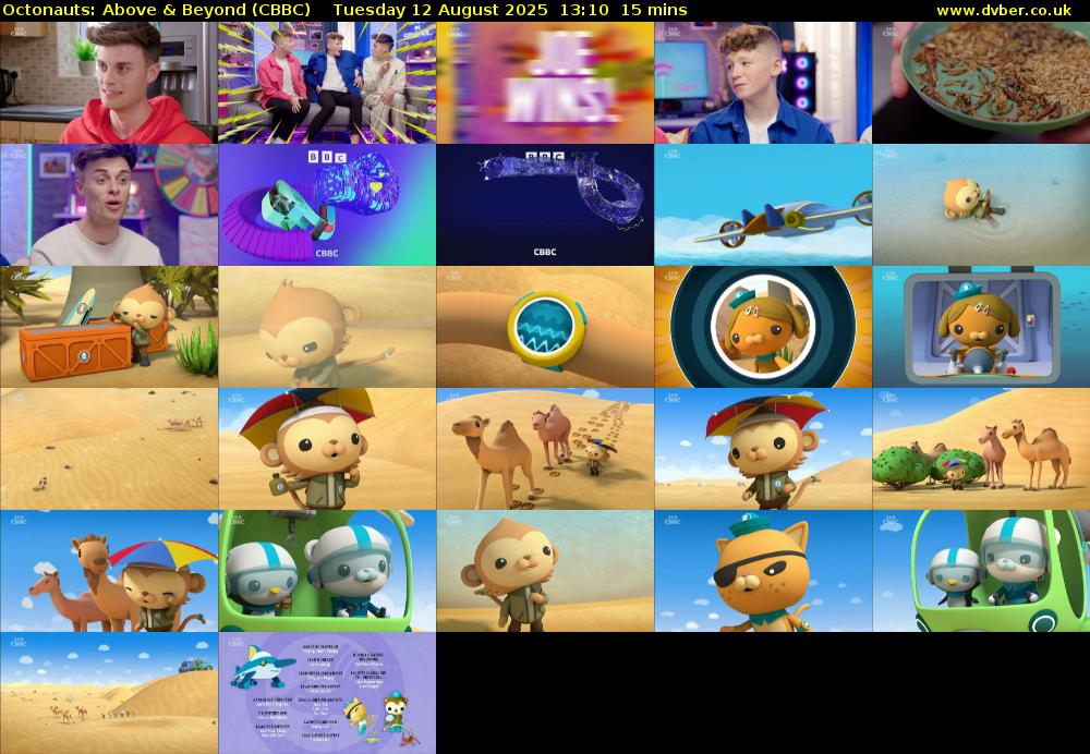Octonauts: Above & Beyond (CBBC) Tuesday 12 August 2025 13:10 - 13:25