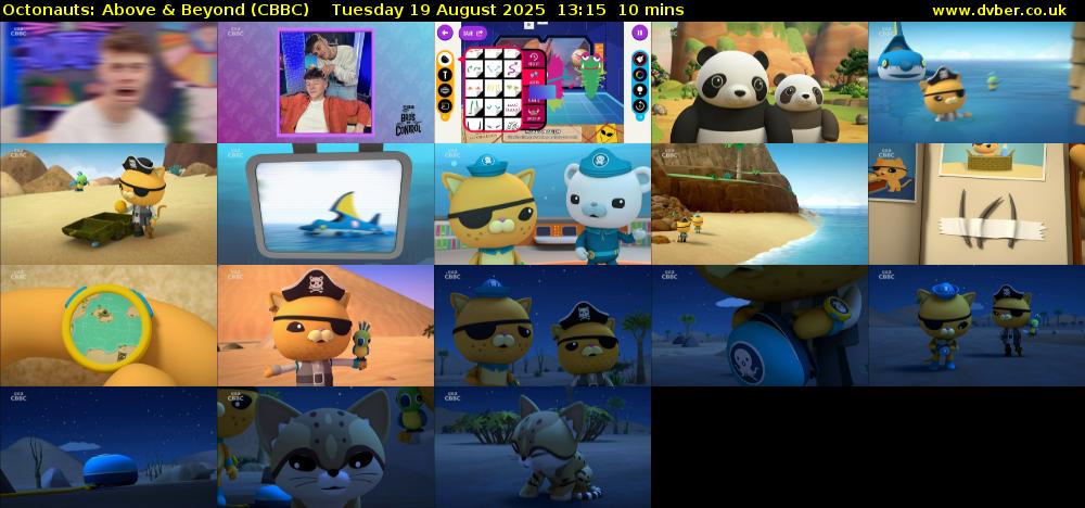 Octonauts: Above & Beyond (CBBC) Tuesday 19 August 2025 13:15 - 13:25