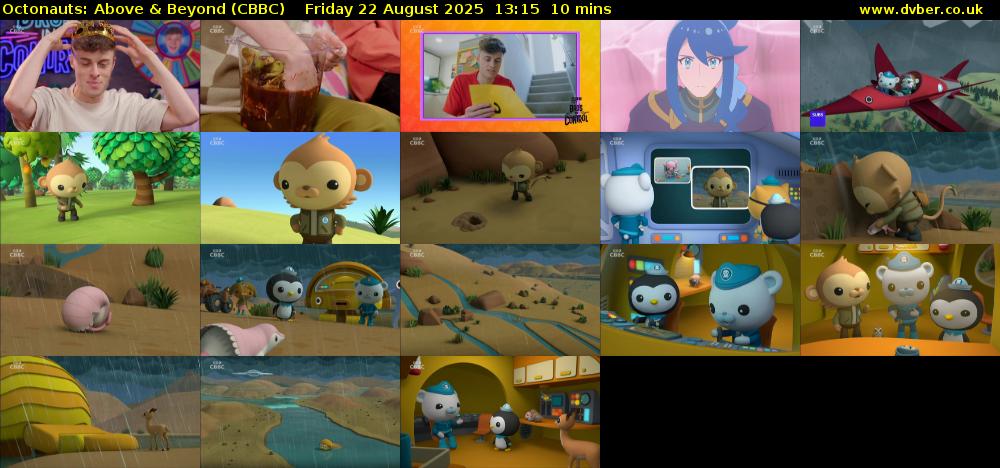 Octonauts: Above & Beyond (CBBC) Friday 22 August 2025 13:15 - 13:25