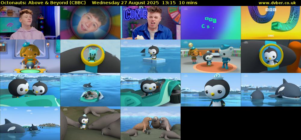 Octonauts: Above & Beyond (CBBC) Wednesday 27 August 2025 13:15 - 13:25