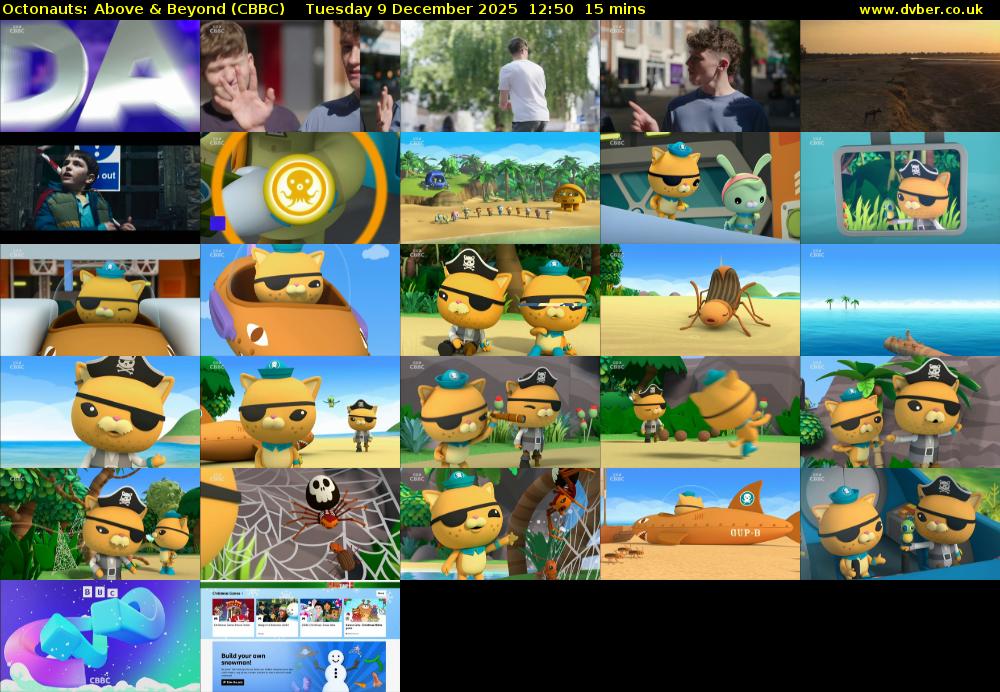 Octonauts: Above & Beyond (CBBC) Tuesday 9 December 2025 12:50 - 13:05