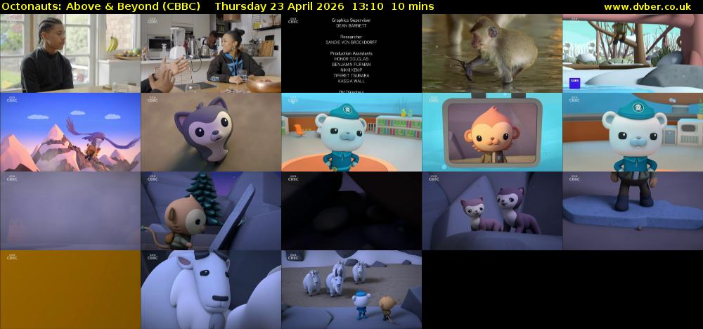 Octonauts: Above & Beyond (CBBC) Thursday 23 April 2026 13:10 - 13:20