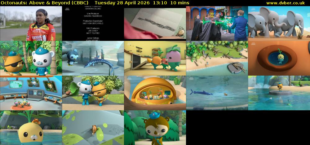 Octonauts: Above & Beyond (CBBC) Tuesday 28 April 2026 13:10 - 13:20