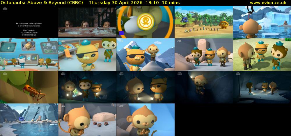 Octonauts: Above & Beyond (CBBC) Thursday 30 April 2026 13:10 - 13:20