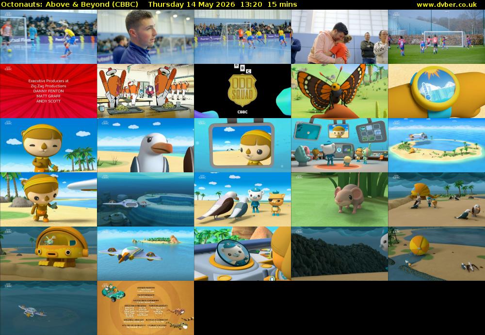 Octonauts: Above & Beyond (CBBC) Thursday 14 May 2026 13:20 - 13:35
