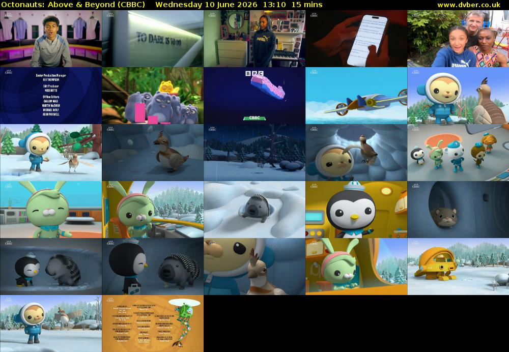 Octonauts: Above & Beyond (CBBC) Wednesday 10 June 2026 13:10 - 13:25