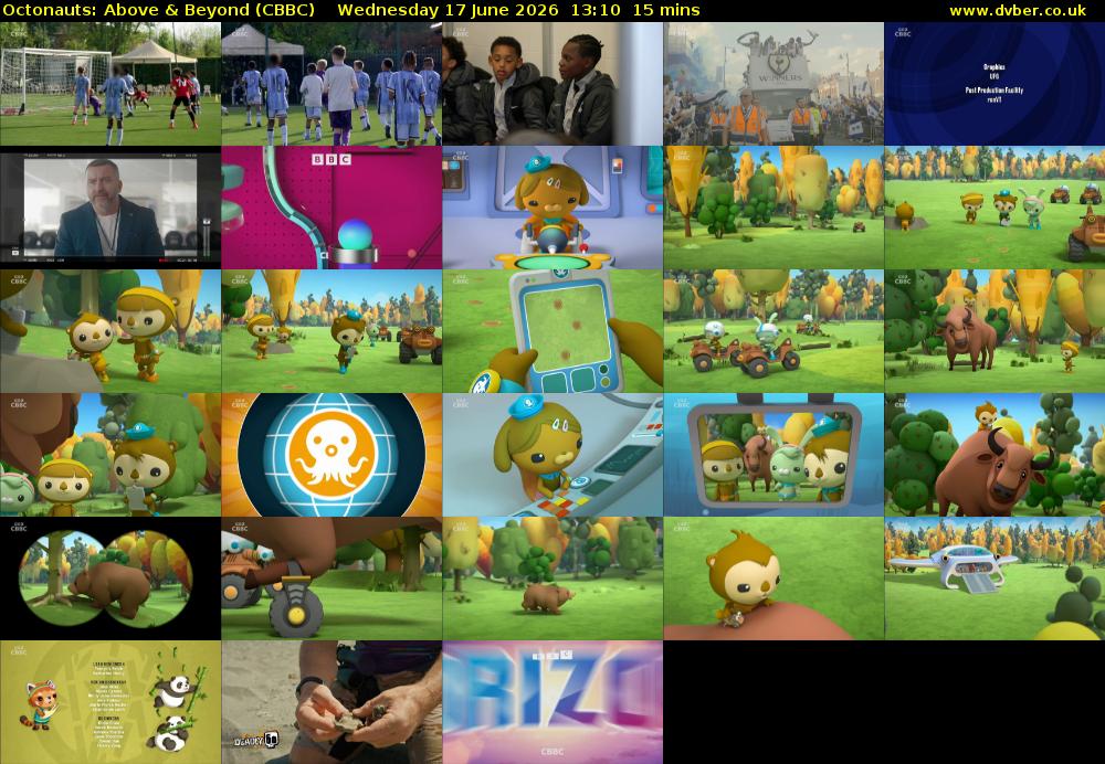 Octonauts: Above & Beyond (CBBC) Wednesday 17 June 2026 13:10 - 13:25
