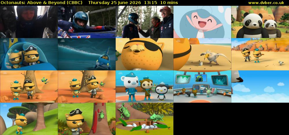 Octonauts: Above & Beyond (CBBC) Thursday 25 June 2026 13:15 - 13:25