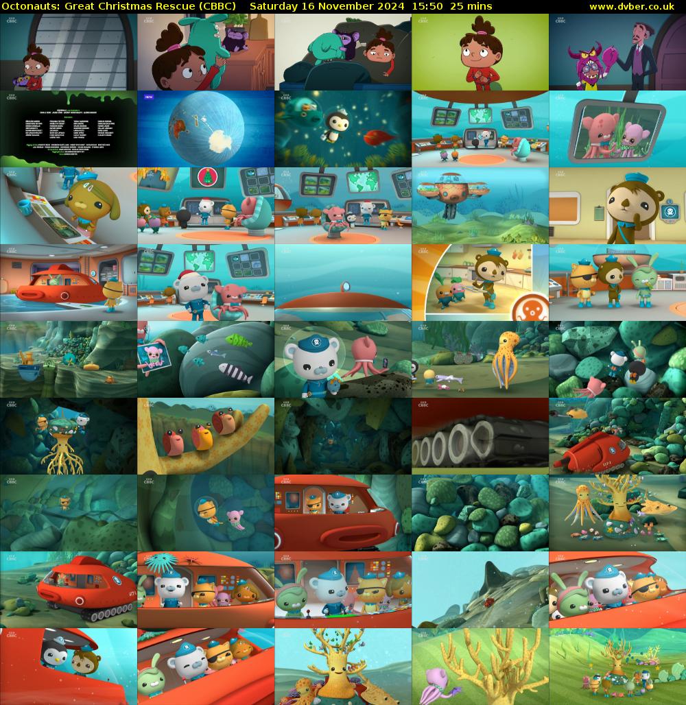 Octonauts: Great Christmas Rescue (CBBC) Saturday 16 November 2024 15:50 - 16:15