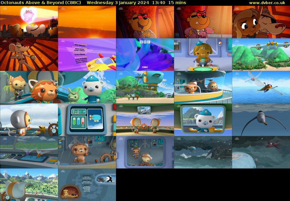 Octonauts Above & Beyond (CBBC) Wednesday 3 January 2024 13:40 - 13:55