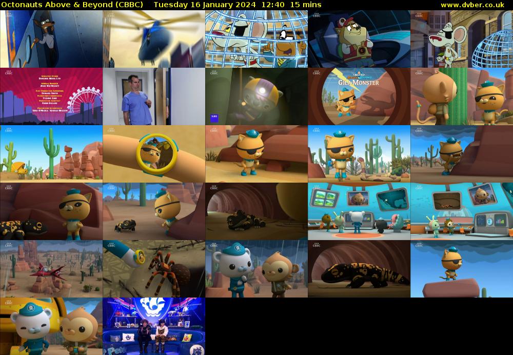 Octonauts Above & Beyond (CBBC) Tuesday 16 January 2024 12:40 - 12:55