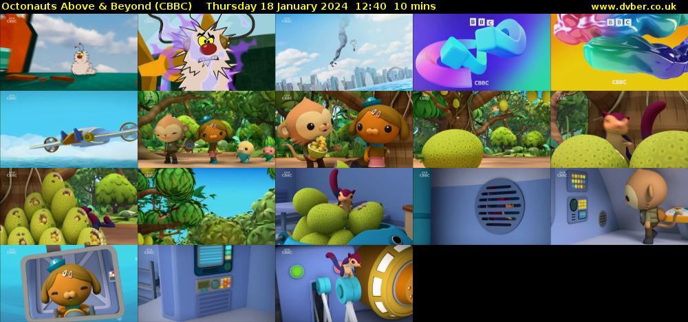 Octonauts Above & Beyond (CBBC) Thursday 18 January 2024 12:40 - 12:50