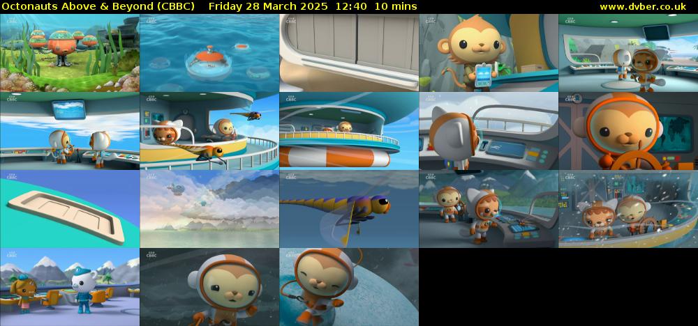 Octonauts Above & Beyond (CBBC) Friday 28 March 2025 12:40 - 12:50