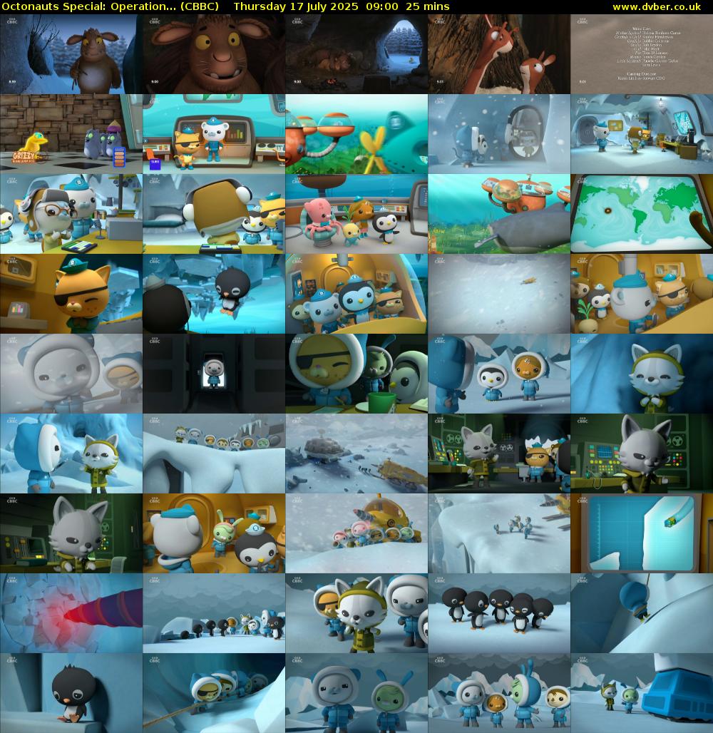 Octonauts Special: Operation... (CBBC) Thursday 17 July 2025 09:00 - 09:25