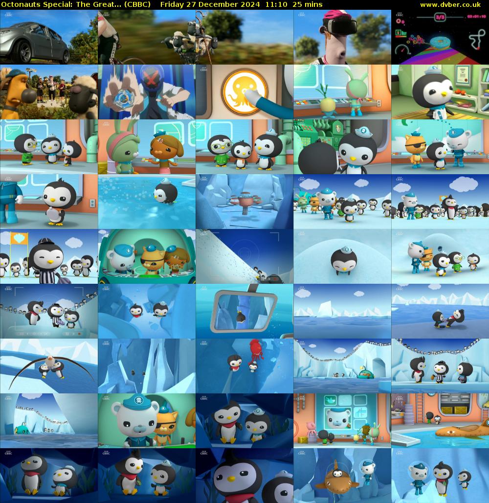 Octonauts Special: The Great... (CBBC) Friday 27 December 2024 11:10 - 11:35