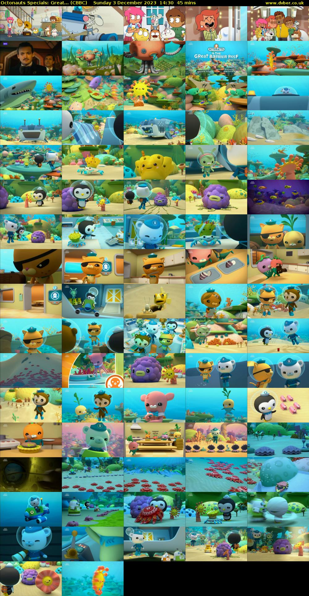 Octonauts Specials: Great... (CBBC) Sunday 3 December 2023 14:30 - 15:15