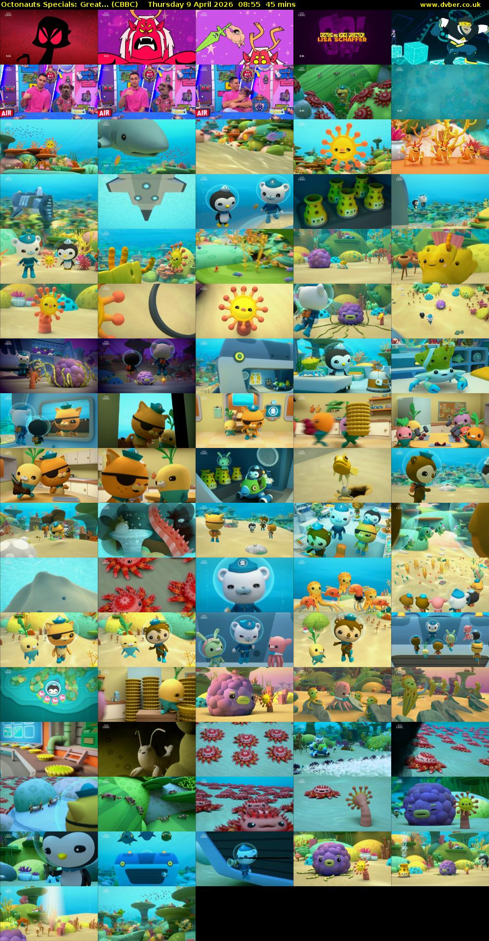 Octonauts Specials: Great... (CBBC) Thursday 9 April 2026 08:55 - 09:40