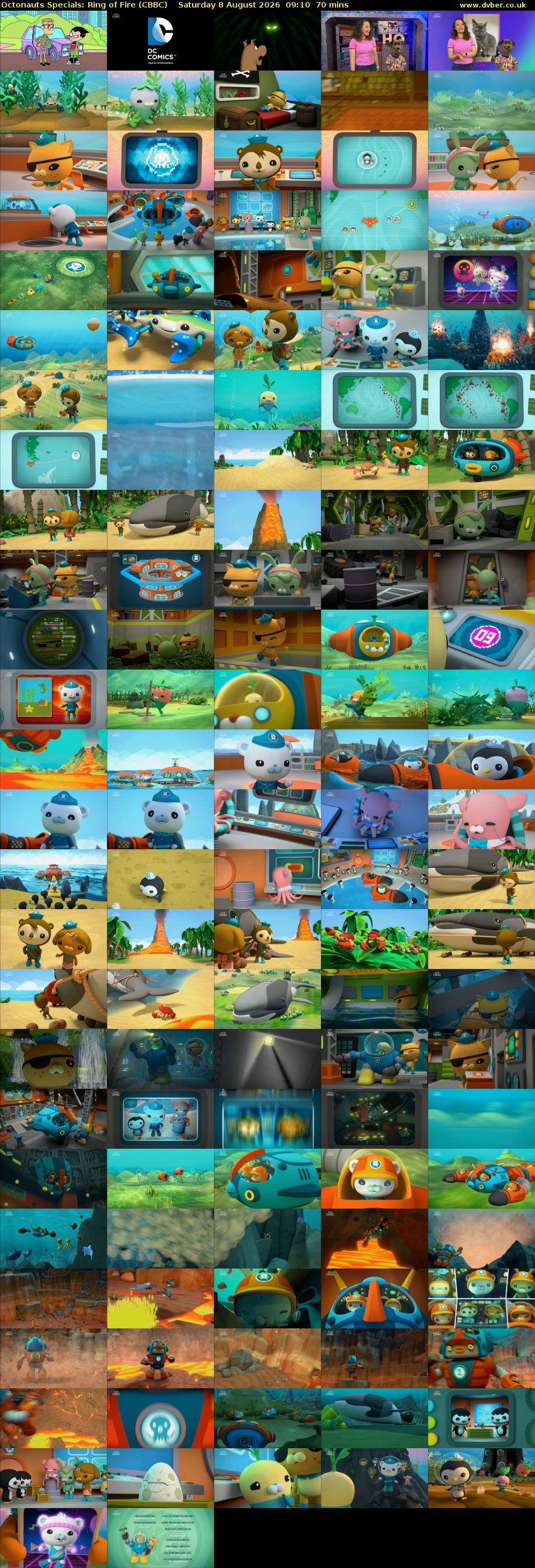 Octonauts Specials: Ring of Fire (CBBC) Saturday 8 August 2026 09:10 - 10:20