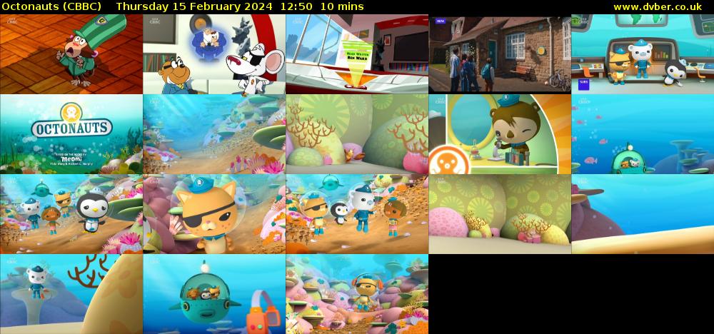 Octonauts (CBBC) Thursday 15 February 2024 12:50 - 13:00