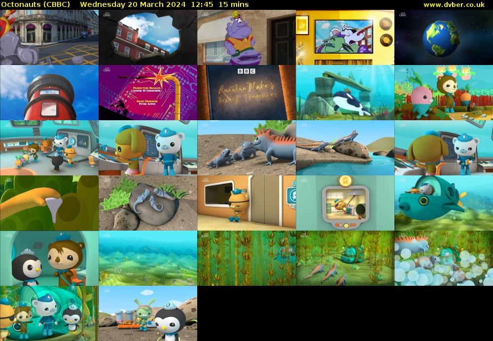 Octonauts (CBBC) Wednesday 20 March 2024 12:45 - 13:00