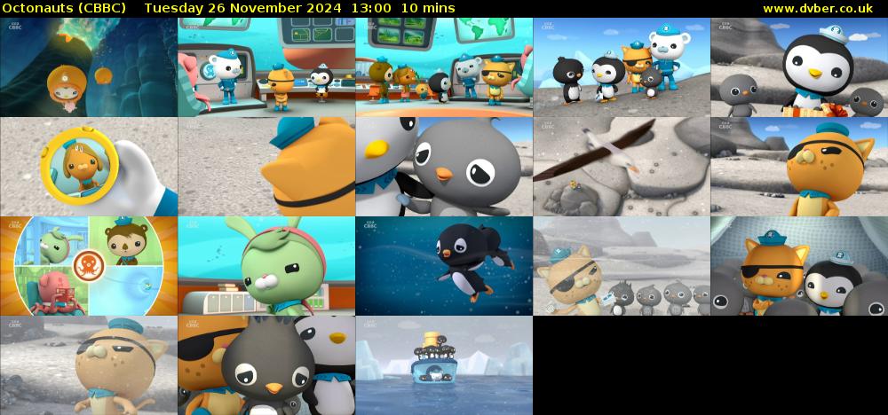 Octonauts (CBBC) Tuesday 26 November 2024 13:00 - 13:10