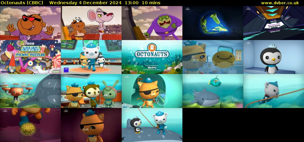 Octonauts (CBBC) Wednesday 4 December 2024 13:00 - 13:10