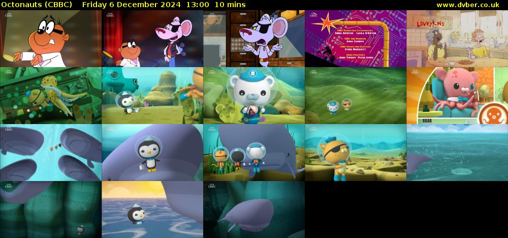 Octonauts (CBBC) Friday 6 December 2024 13:00 - 13:10
