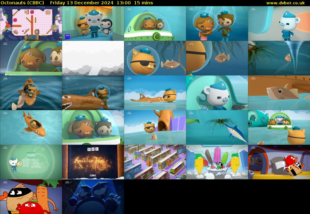 Octonauts (CBBC) Friday 13 December 2024 13:00 - 13:15