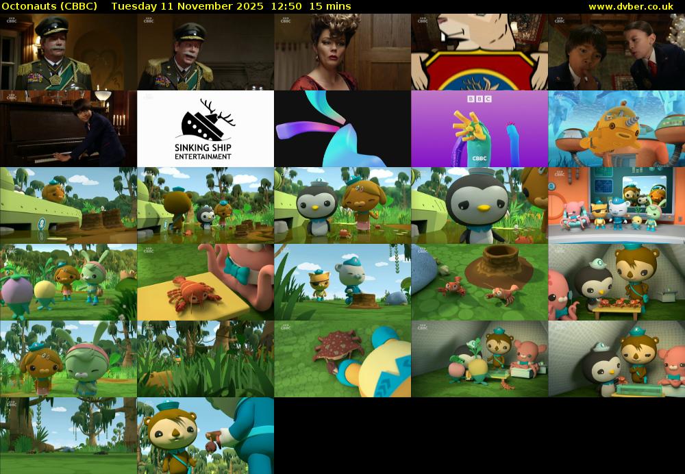 Octonauts (CBBC) Tuesday 11 November 2025 12:50 - 13:05