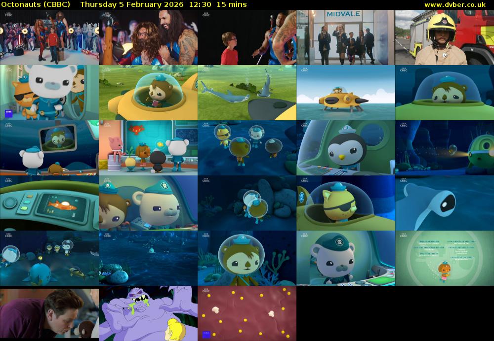 Octonauts (CBBC) Thursday 5 February 2026 12:30 - 12:45