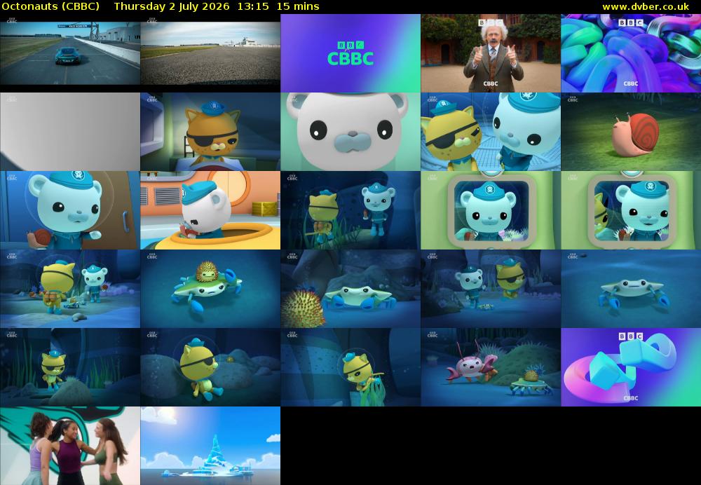 Octonauts (CBBC) Thursday 2 July 2026 13:15 - 13:30