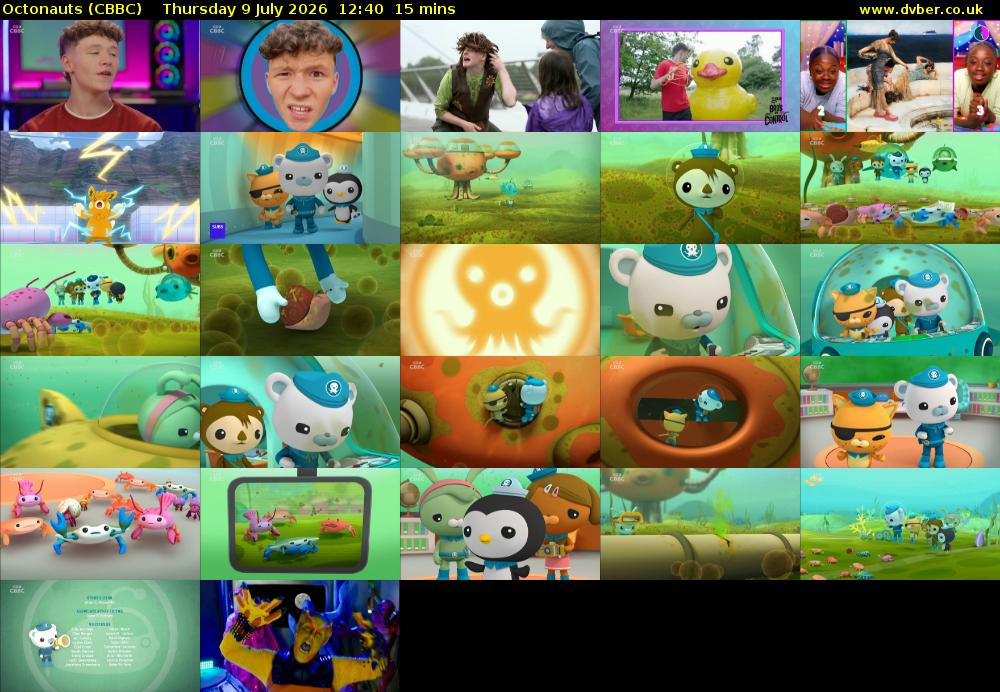 Octonauts (CBBC) Thursday 9 July 2026 12:40 - 12:55
