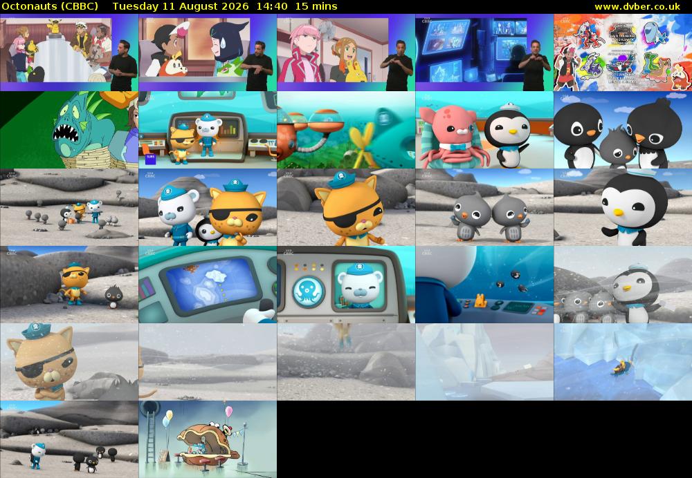 Octonauts (CBBC) Tuesday 11 August 2026 14:40 - 14:55