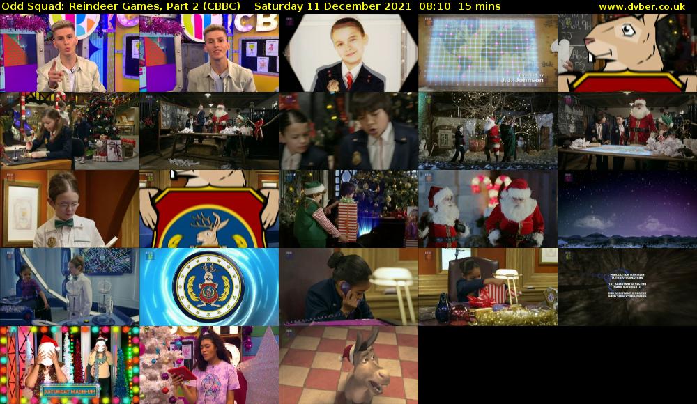 Odd Squad: Reindeer Games, Part 2 (CBBC) Saturday 11 December 2021 08:10 - 08:25
