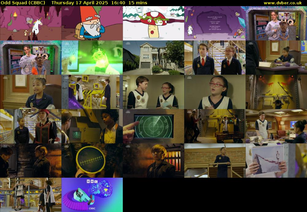 Odd Squad (CBBC) Thursday 17 April 2025 16:40 - 16:55