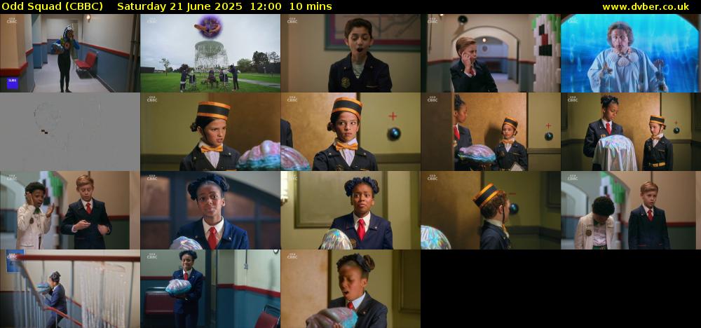 Odd Squad (CBBC) Saturday 21 June 2025 12:00 - 12:10