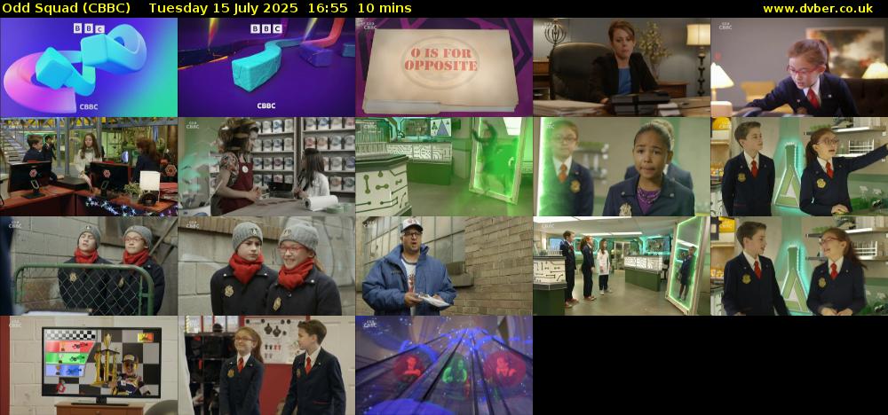 Odd Squad (CBBC) Tuesday 15 July 2025 16:55 - 17:05